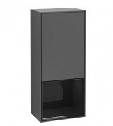 Шкафчик для ванной Villeroy & Boch Finion 41,8х93,6х27 см петли справа с подсветкой МДФ антрацит матовый лак/глянцевый черный лак G550PHGK
