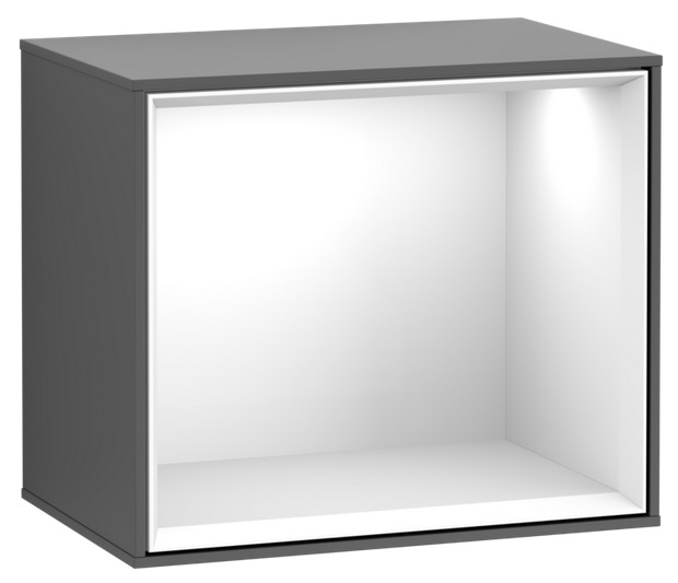 Стелаж для ванної Villeroy & Boch Finion 41,8х35,6х27 см МДФ антрацит матовий лак/глянсовий білий лак FD10GFGK