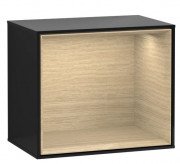 Стеллаж для ванной Villeroy & Boch Finion 41,8х35,6х27 см с подсветкой МДФ глянцевый черный лак/шпон дуба G590PCPH