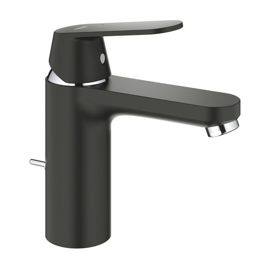 Смеситель для раковины Grohe Eurosmart Cosmopolitan однорычажный с донным клапаном черный матовый 23325KW0