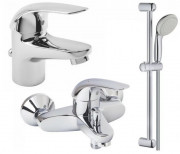 Комплект змішувачів для ванної Grohe Euroeco 3 в 1 з душовим набором хром 123226S