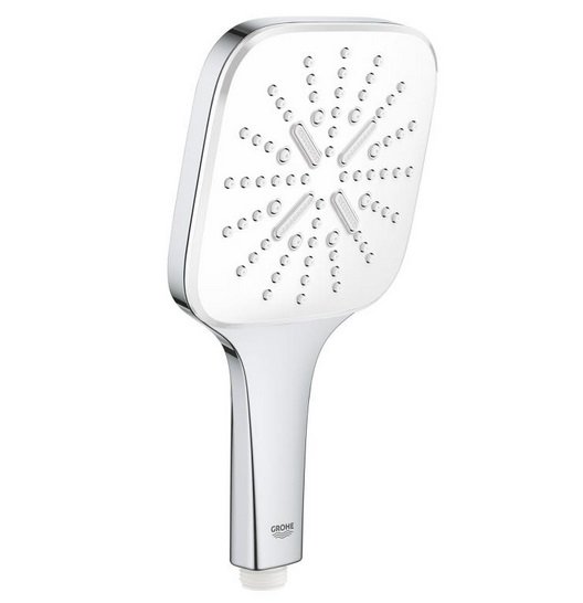 Душова лійка Grohe Rainshower Smartactive Cube 130 3-режимний білий місяць 26582LS0