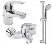 Комплект смесителей для ванной Grohe Euroeco 3 в 1 с душевым набором хром 123226S