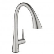 Смеситель для кухни с выдвижной лейкой сенсорный Grohe Zedra Touch однорычажный суперсталь 30219DC2