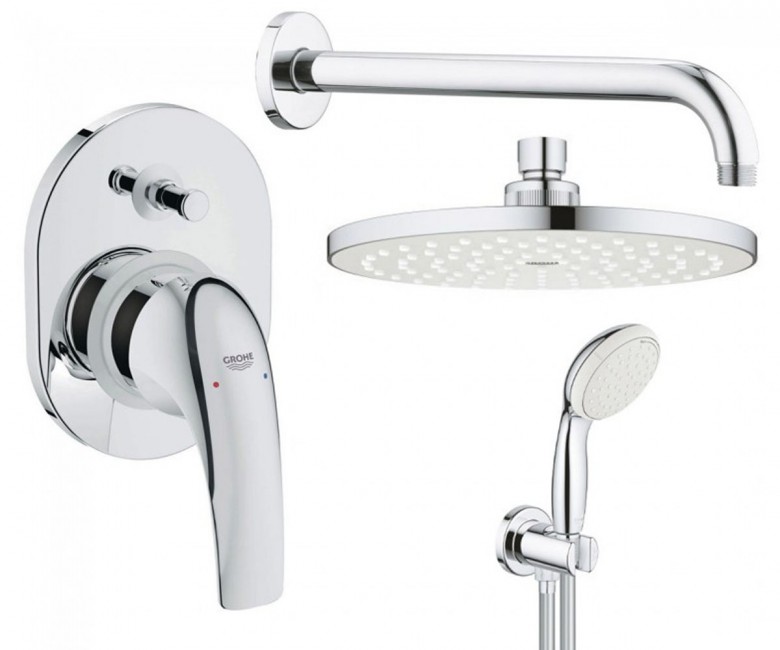 Душевая система скрытого монтажа Grohe BauCurve с верхним душем New Tempesta Cosmopolitan 200 хром UA290430UR