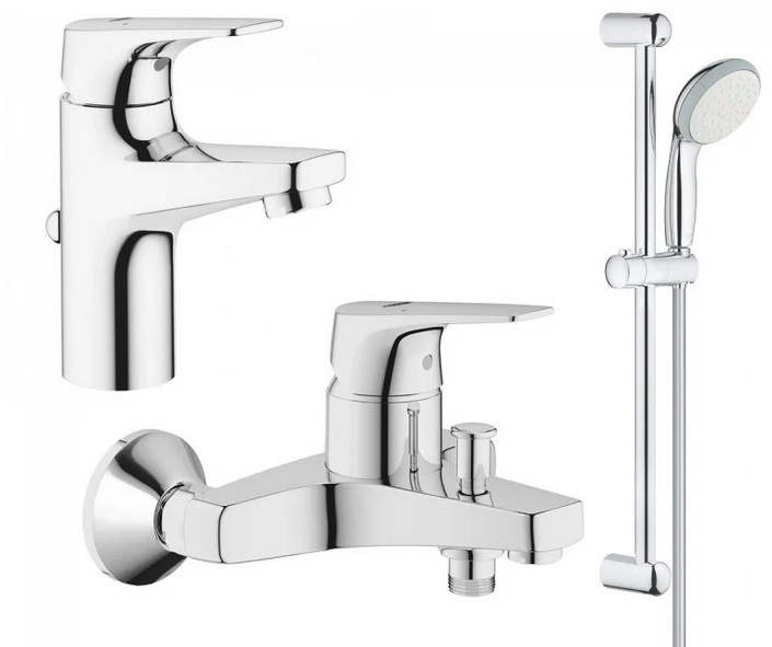 Комплект смесителей для ванной Grohe Start Flow 3 в 1 с душевым набором хром UA127130S0