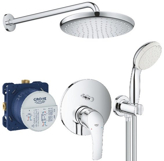 Душова система прихованого монтажу Grohe Eurosmart з верхнім душем Tempesta 250 хром 26416SC3