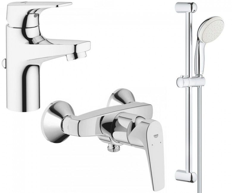 Комплект смесителей для ванной Grohe Start Flow 3 в 1 с душевым набором хром UA127131S0