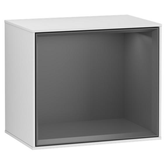 Стеллаж для ванной Villeroy & Boch Finion 41,8х35,6х27 см МДФ белый матовый лак/антрацит матовый лак FD10GKMT