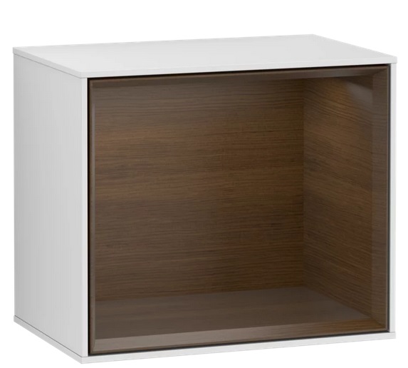 Стеллаж для ванной Villeroy & Boch Finion 41,8х35,6х27 см МДФ белый матовый лак/шпон грецкого ореха FD10GNMT