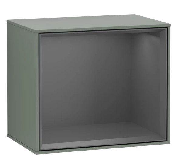 Стеллаж для ванной Villeroy & Boch Finion 41,8х35,6х27 см МДФ оливковый матовый лак/антрацит матовый лак FD10GKGM