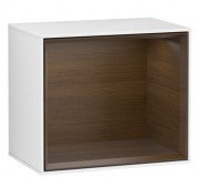 Стеллаж для ванной Villeroy & Boch Finion 41,8х35,6х27 см МДФ глянцевый белый лак/шпон грецкого ореха FD10GNGF