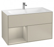 Тумба под раковину Villeroy & Boch Finion 99,6х49,8 см с подсветкой МДФ песок матовый лак G030HHHH