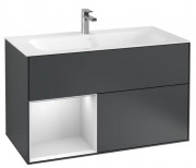 Тумба под раковину Villeroy & Boch Finion 99,6х49,8 см с подсветкой МДФ темно-синий матовый лак/белый матовый лак G030MTHG