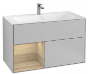 Тумба под раковину Villeroy & Boch Finion 99,6х49,8 см с подсветкой МДФ светло-серый матовый лак/шпон дуба G030PCGJ