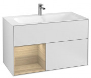 Тумба під раковину Villeroy & Boch Finion 99,6х49,8 см з підсвічуванням МДФ білий матовий лак/шпон дуба G030PCMT