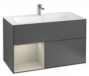 Тумба під раковину Villeroy & Boch Finion 99,6х49,8 см з підсвічуванням антрацит матовий лак/пісок матовий лак G030HHGK
