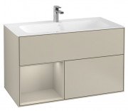 Тумба под раковину Villeroy & Boch Finion 99,6х49,8 см с подсветкой МДФ песок матовый лак G030HHHH