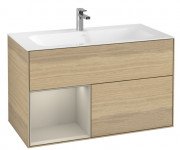 Тумба під раковину Villeroy & Boch Finion 99,6х49,8 см з підсвічуванням ДСП шпон дуба/пісок матовий лак G030HHPC