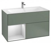 Тумба під раковину Villeroy & Boch Finion 99,6 х49, 8 см з підсвічуванням МДФ оливковий матовий лак/білий матовий лак G030MTGM