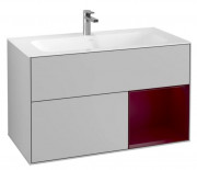 Тумба под раковину Villeroy & Boch Finion 99,6х49,8 см с подсветкой МДФ светло-серый матовый лак/пион матовый лак F040HBGJ