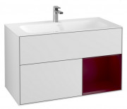 Тумба под раковину Villeroy & Boch Finion 99,6х49,8 см с подсветкой МДФ белый матовый лак/пион матовый лак F040HBMT