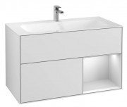 Тумба под раковину Villeroy & Boch Finion 99,6х49,8 см с подсветкой МДФ белый матовый лак F040MTMT