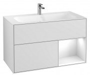 Тумба под раковину Villeroy & Boch Finion 99,6х49,8 см с подсветкой МДФ белый матовый лак/глянцевый белый лак F040GFMT