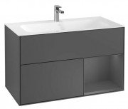 Тумба под раковину Villeroy & Boch Finion 99,6х49,8 см с подсветкой МДФ антрацит матовый лак F040GKGK