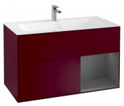 Тумба под раковину Villeroy & Boch Finion 99,6х49,8 см с подсветкой МДФ пион матовый лак/антрацит матовый лак F040GKHB