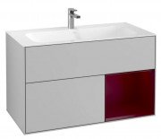 Тумба под раковину Villeroy & Boch Finion 99,6х49,8 см с подсветкой МДФ светло-серый матовый лак/пион матовый лак F040HBGJ