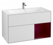 Тумба под раковину Villeroy & Boch Finion 99,6х49,8 см с подсветкой МДФ белый матовый лак/пион матовый лак F040HBMT