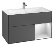Тумба під раковину Villeroy & Boch Finion 99,6х49,8 см з підсвічуванням антрацит матовий лак/білий матовий лак F040MTGK