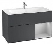 Тумба под раковину Villeroy & Boch Finion 99,6х49,8 см с подсветкой МДФ темно-синий матовый лак/светло-серый матовый лак F040GJHG