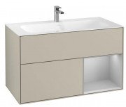 Тумба під раковину Villeroy & Boch Finion 99,6х49,8 см з підсвічуванням МДФ пісок матовий лак/світло-сірий матовий лак F040GJHH