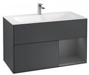 Тумба под раковину Villeroy & Boch Finion 99,6х49,8 см с подсветкой МДФ темно-синий матовый лак/антрацит матовый лак F040GKHG