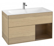 Тумба под раковину Villeroy & Boch Finion 99,6х49,8 см с подсветкой ДСП шпон дуба/шпон грецкого ореха F040GNPC