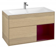 Тумба под раковину Villeroy & Boch Finion 99,6х49,8 см с подсветкой ДСП шпон дуба/пион матовый лак F040HBPC