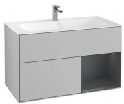 Тумба под раковину Villeroy & Boch Finion 99,6х49,8 см с подсветкой МДФ светло-серый матовый лак/темно-синий матовый лак F040HGGJ