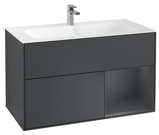 Тумба под раковину Villeroy & Boch Finion 99,6х49,8 см с подсветкой МДФ темно-синий матовый лак F040HGHG