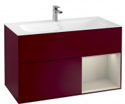 Тумба под раковину Villeroy & Boch Finion 99,6х49,8 см с подсветкой МДФ пион матовый лак/песок матовый лак F040HHHB