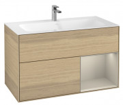Тумба под раковину Villeroy & Boch Finion 99,6х49,8 см с подсветкой ДСП шпон дуба/песок матовый лак F040HHPC