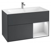 Тумба под раковину Villeroy & Boch Finion 99,6х49,8 см с подсветкой МДФ темно-синий матовый лак/белый матовый лак F040MTHG