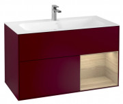 Тумба под раковину Villeroy & Boch Finion 99,6х49,8 см с подсветкой МДФ пион матовый лак/шпон дуба F040PCHB