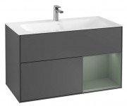Тумба под раковину Villeroy & Boch Finion 99,6х49,8 см с подсветкой МДФ антрацит матовый лак/оливковый матовый лак F040GMGK