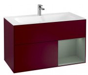 Тумба под раковину Villeroy & Boch Finion 99,6х49,8 см с подсветкой МДФ пион матовый лак/оливковый матовый лак F040GMHB