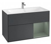 Тумба під раковину Villeroy & Boch Finion 99,6х49,8 см з підсвічуванням темно-синій матовий лак/оливковий матовий лак F040GMHG