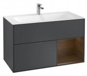 Тумба под раковину Villeroy & Boch Finion 99,6х49,8 см с подсветкой МДФ темно-синий матовый лак/шпон грецкого ореха F040GNHG