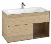 Тумба под раковину Villeroy & Boch Finion 99,6х49,8 см с подсветкой ДСП шпон дуба/шпон грецкого ореха F040GNPC