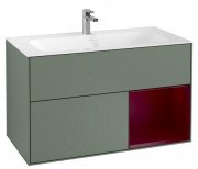 Тумба под раковину Villeroy & Boch Finion 99,6х49,8 см с подсветкой МДФ оливковый матовый лак/пион матовый лак F040HBGM